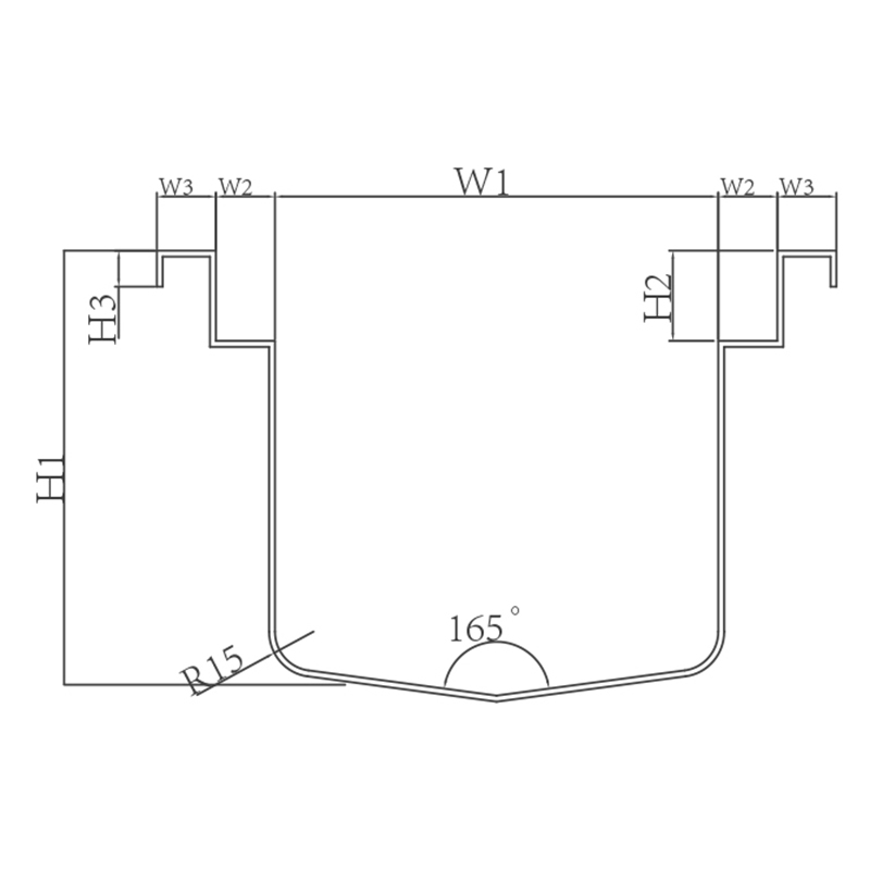 V-foarmige trench drain tekeningen